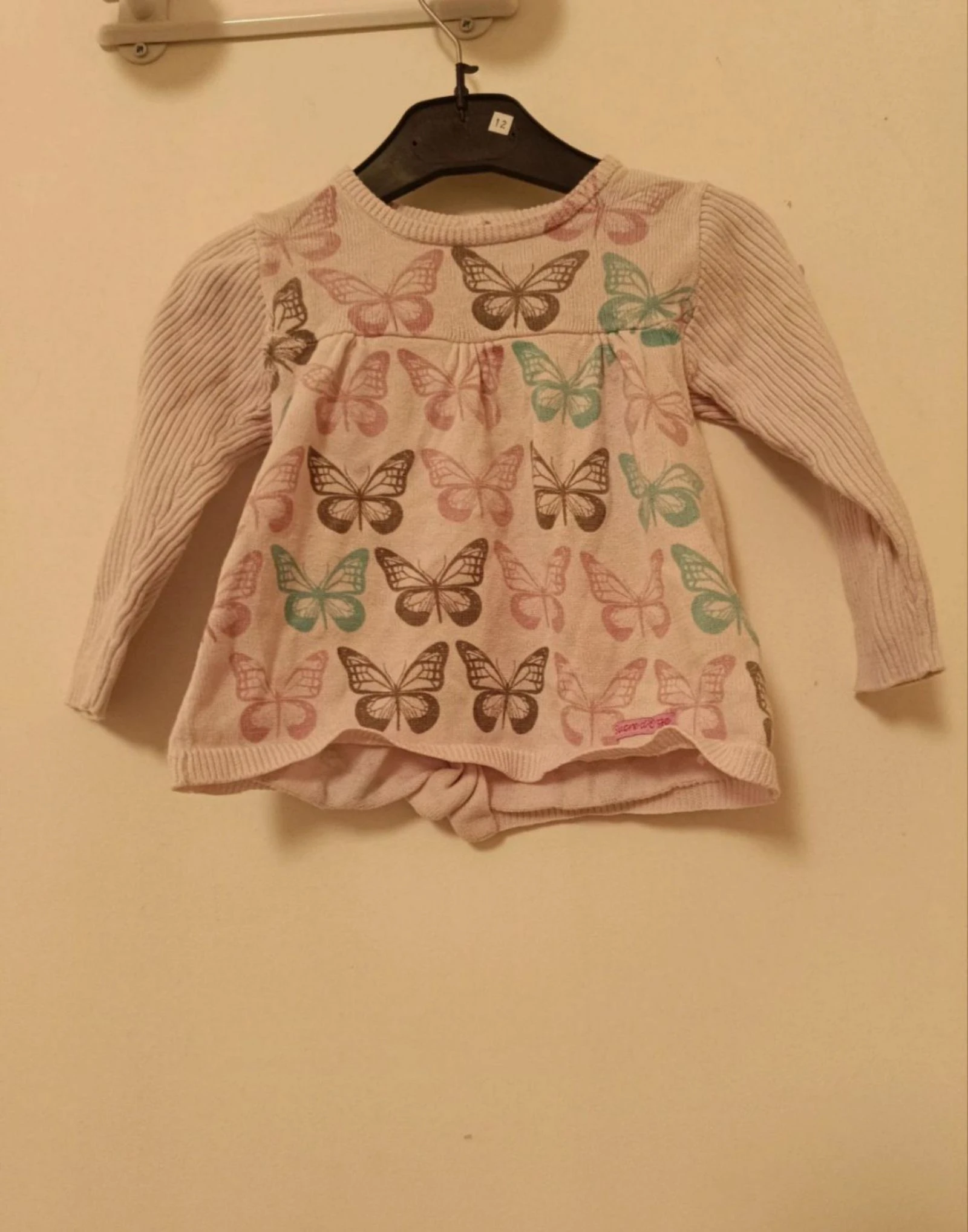 Túnica de malha com borboletas Sucre d'orge – 12 meses (74/80 cm) – Muito bom estado – photo 2